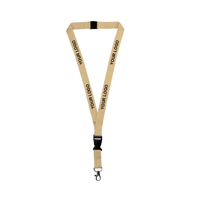 20mm Beige Polyester Material Lanyard