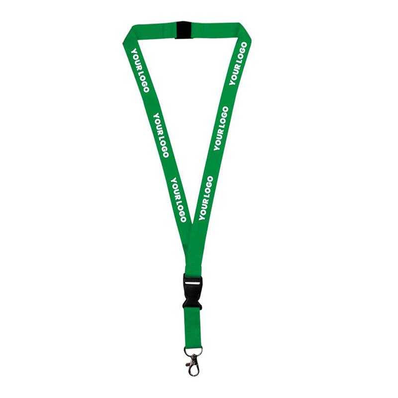 20mm Green Polyester Material Lanyard